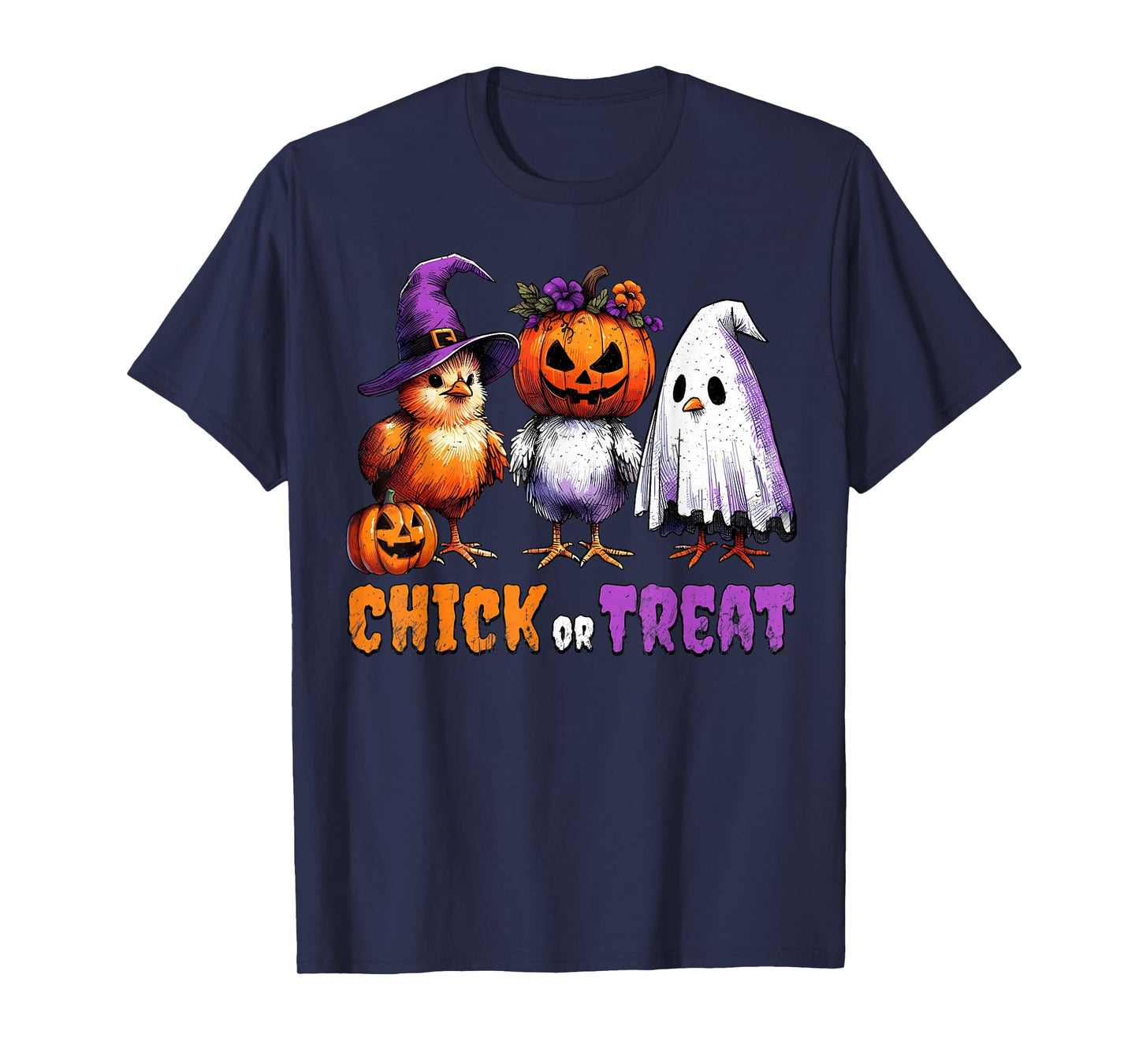 Chick Or Treat Funny Chicken Halloween Costume T-Shirt