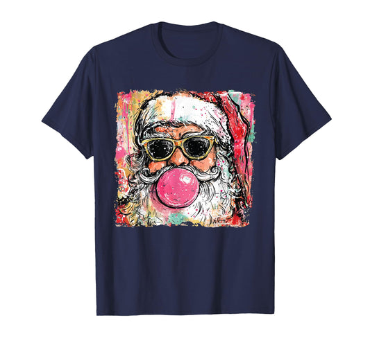 Vintage Funny Xmas Santa Claus Bubble Gum Christmas Holiday T-Shirt