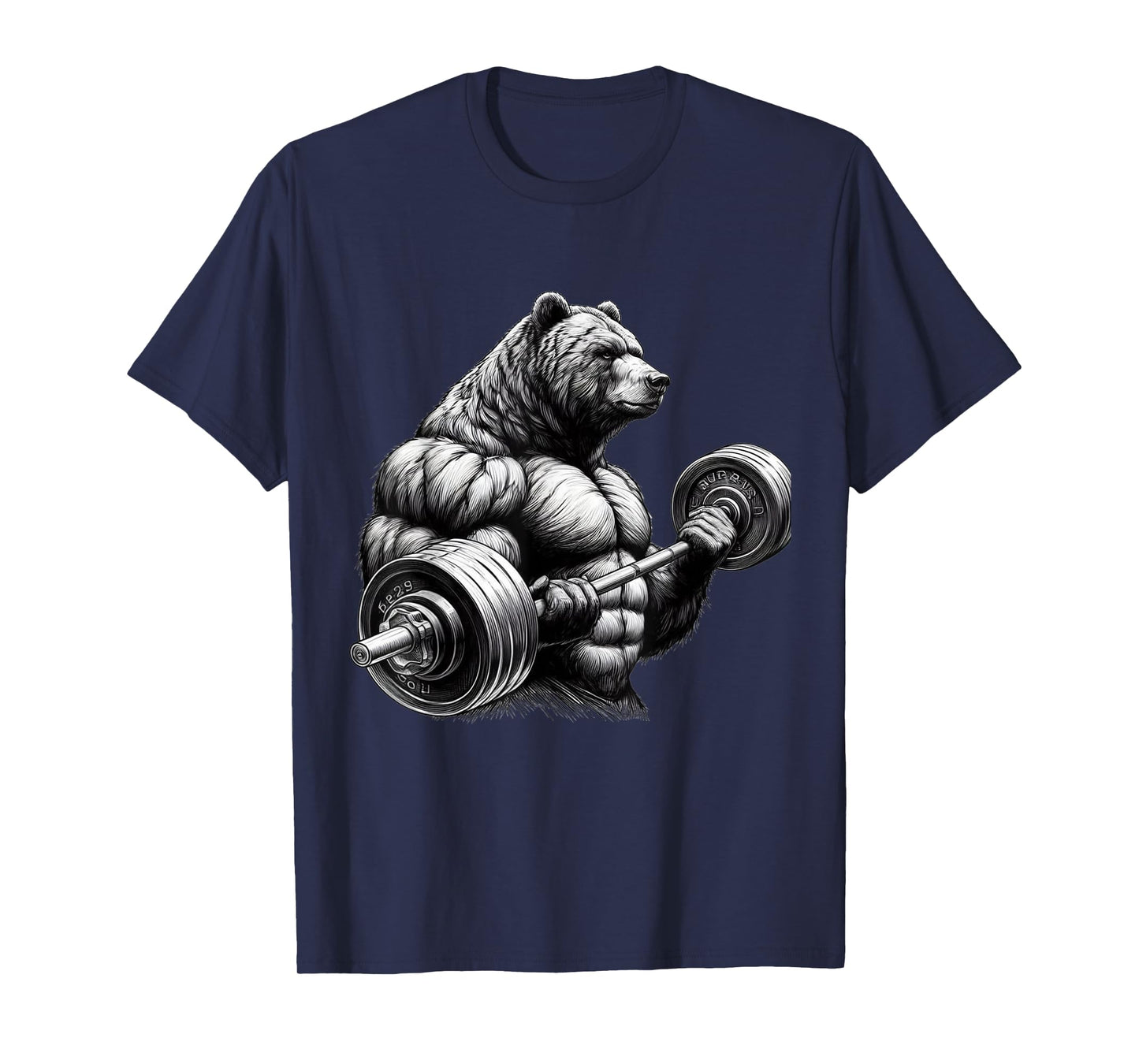 Funny Teddy Bear Lifting Weights Gym Workout Animal T-Shirt