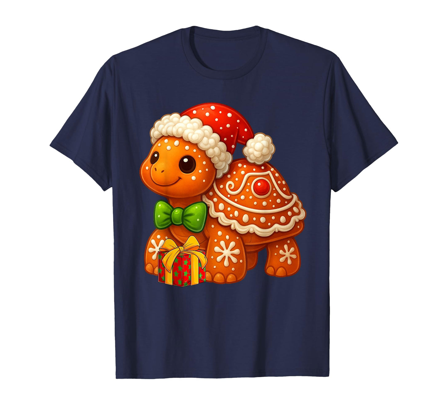 Funny Gingerbread Man Turtle Christmas Womens Mens Gifts T-Shirt