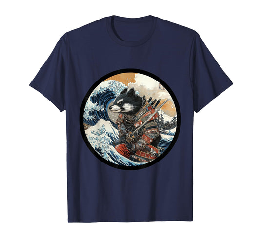 Wild Badger Brock Samurai Warrior Vintage Japanese Art Anime T-Shirt