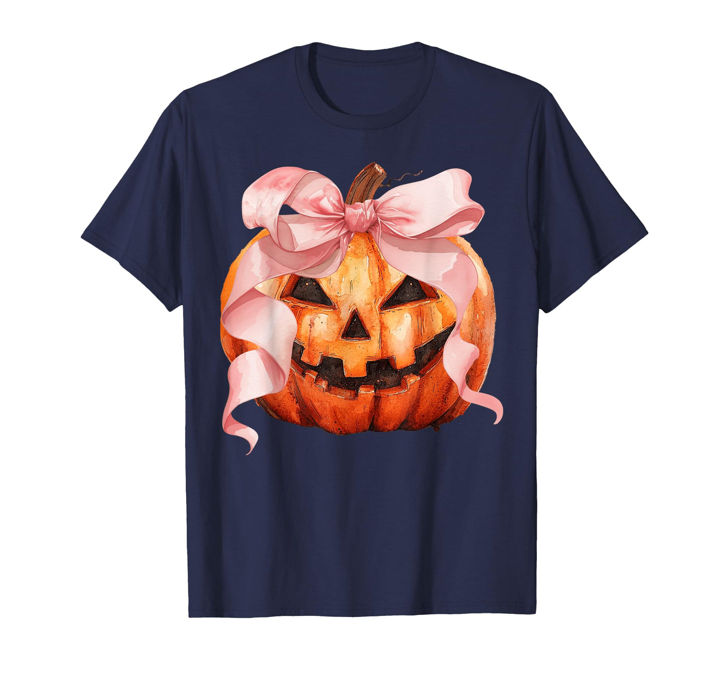Coquette Pumpkin Bow Jack O Lantern Halloween Women Girls T-Shirt