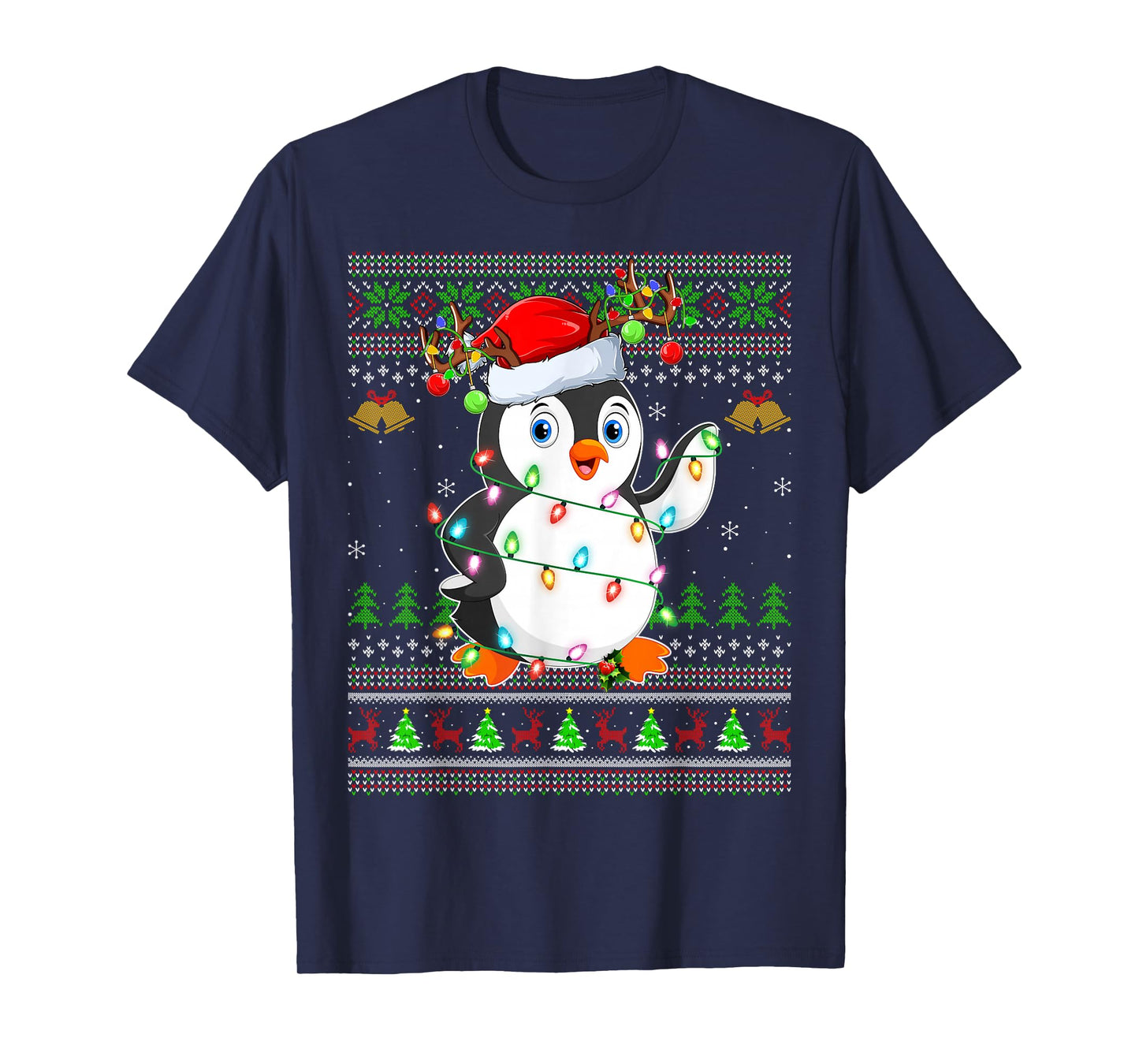 Penguin Ugly Christmas Sweaters Holiday Santa Cute Xmas T-Shirt