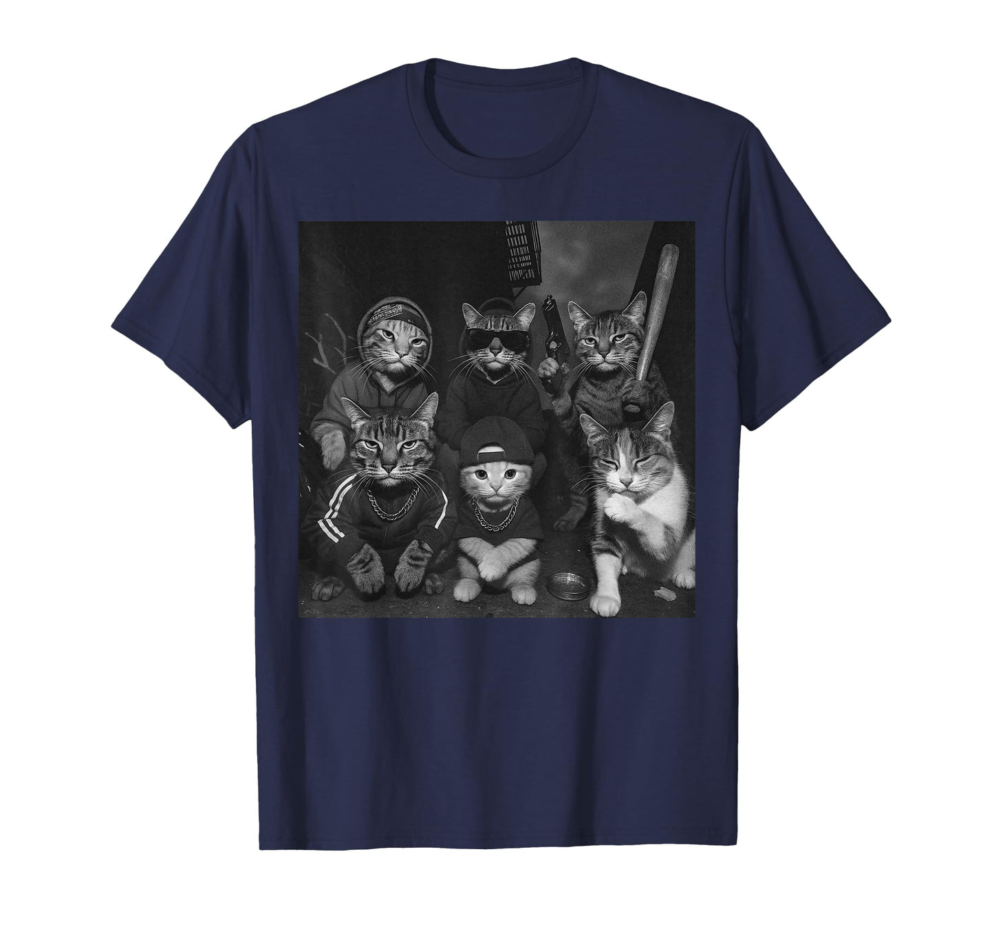 Gangster Cats Vintage Funny Kitty Gang Meme T-Shirt