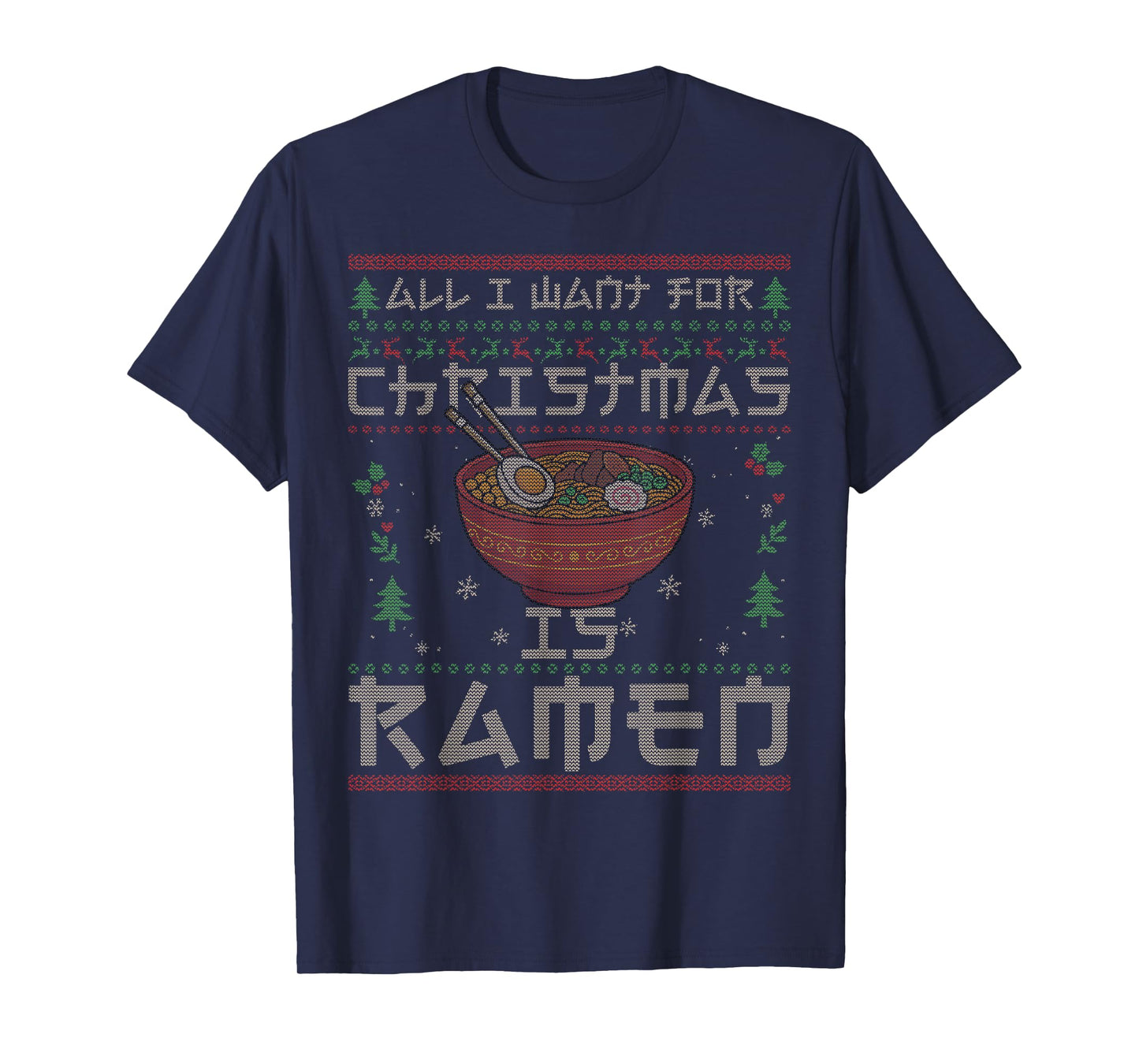 Japan Ramen Japanese Christmas Funny Ugly Christmas T-Shirt
