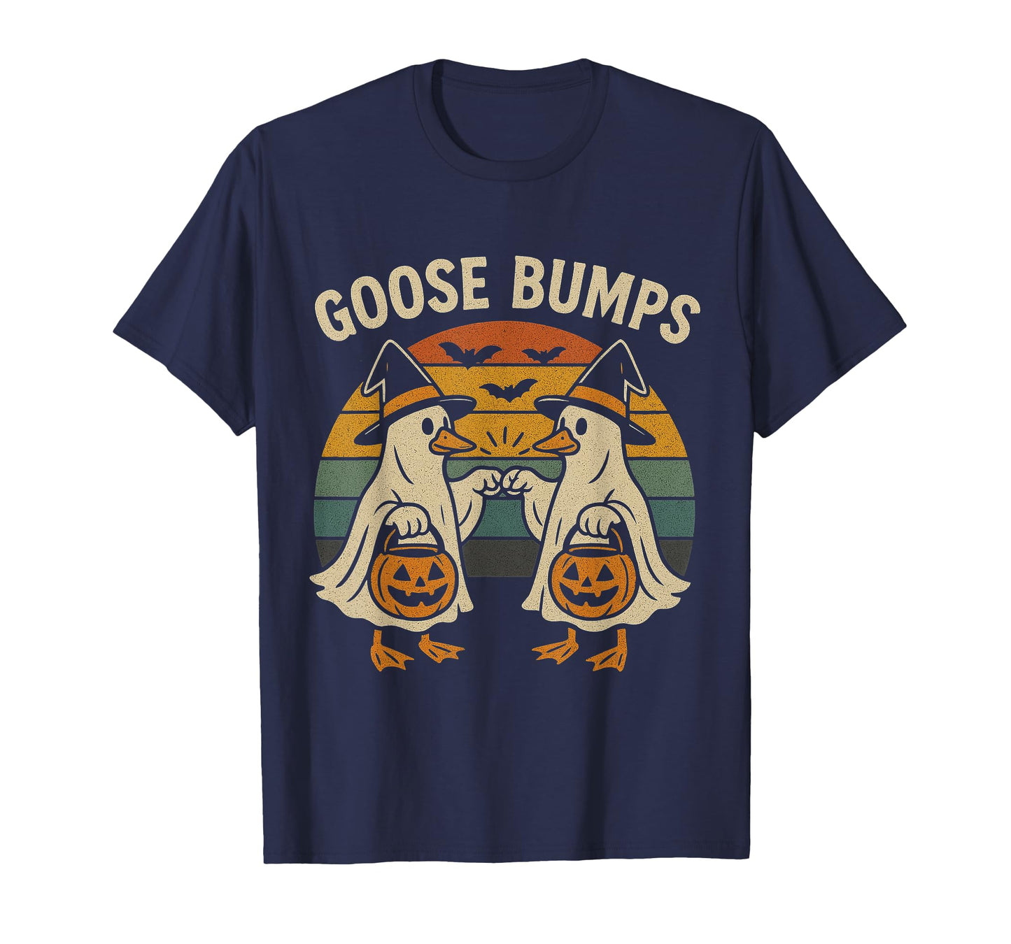 Goose Bumps Halloween Goose Ghost Pumpkin Goose Fist Bump T-Shirt