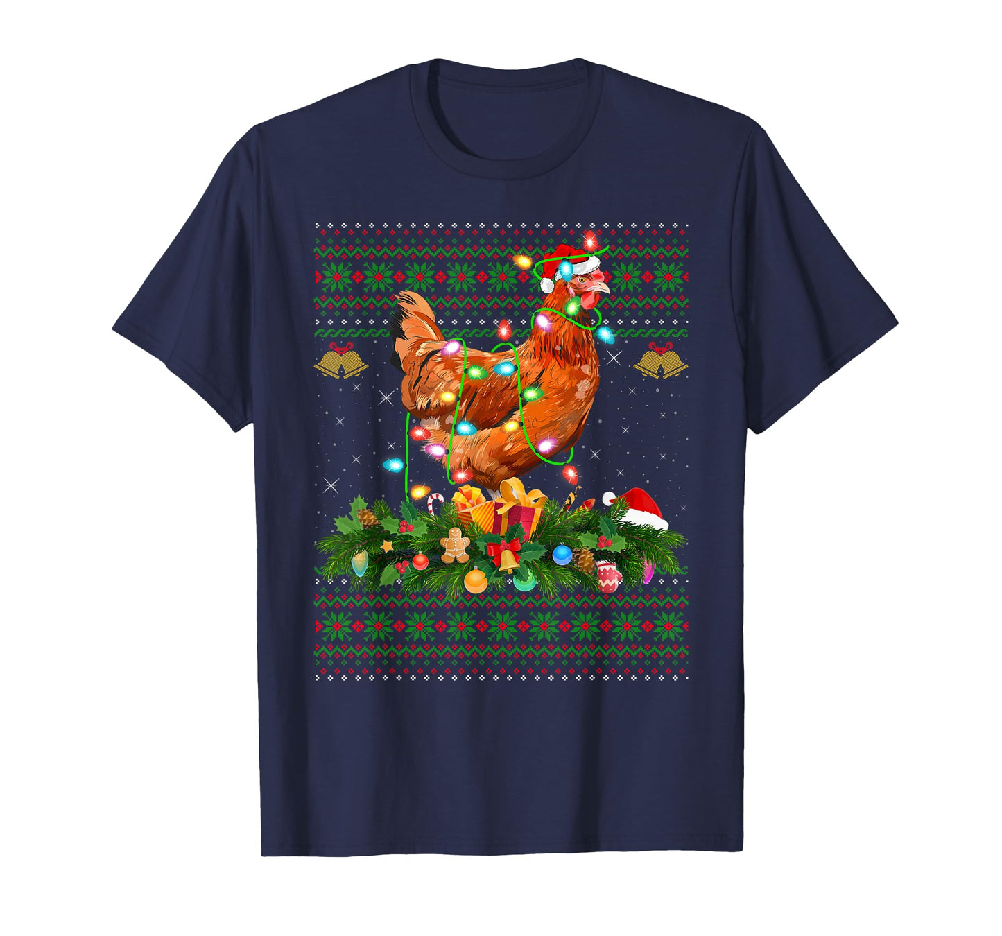 Chicken Christmas Sweaters Farm Animal Chicken Ugly Xmas T-Shirt