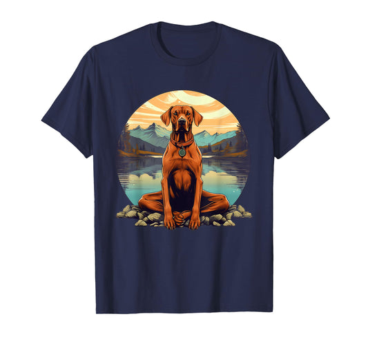 Rhodesian Ridgeback Dog Meditation Yoga Men Women Kids T-Shirt