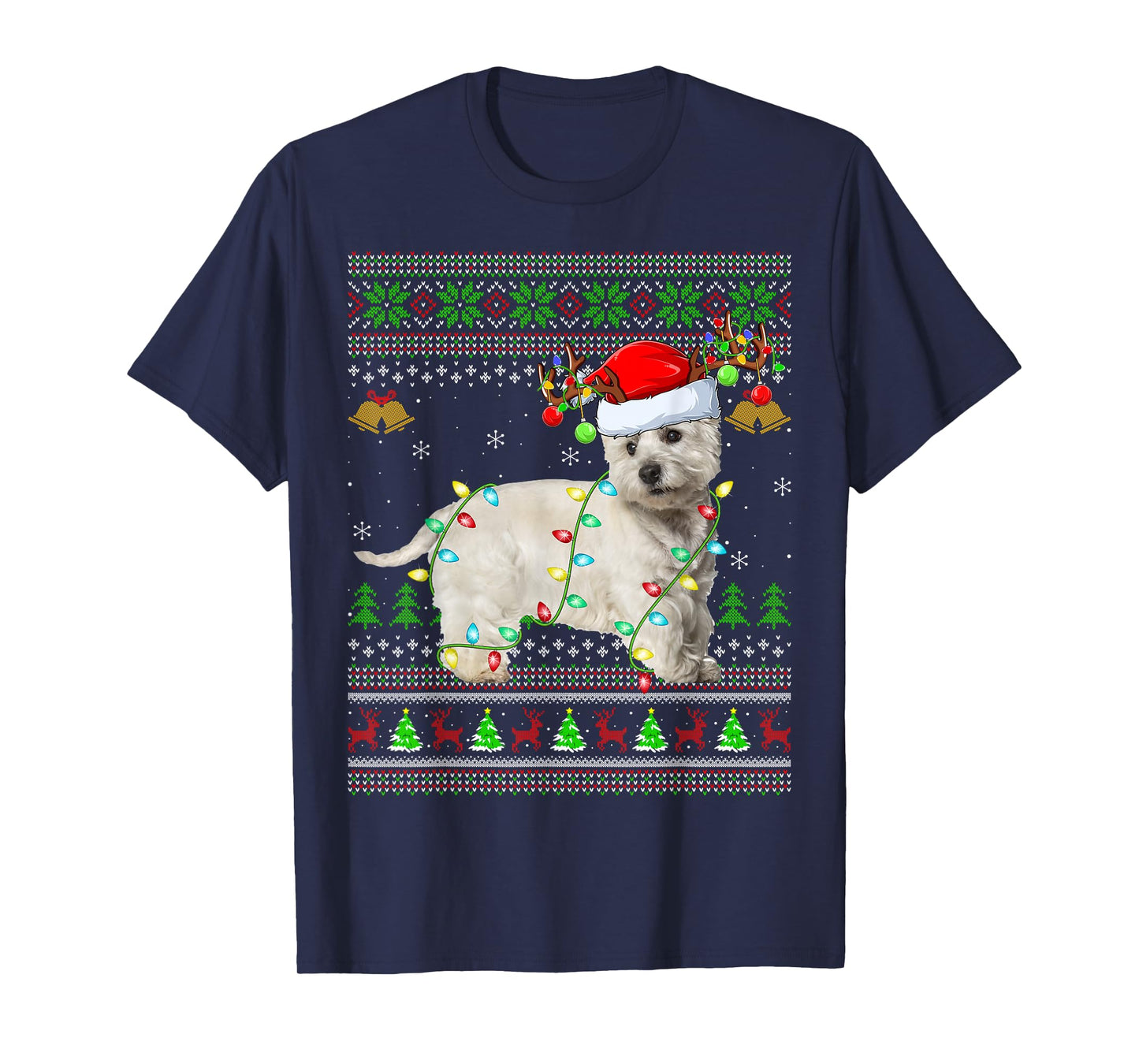 Westie Dog West Highland Terrier Ugly Christmas Sweater Xmas T-Shirt