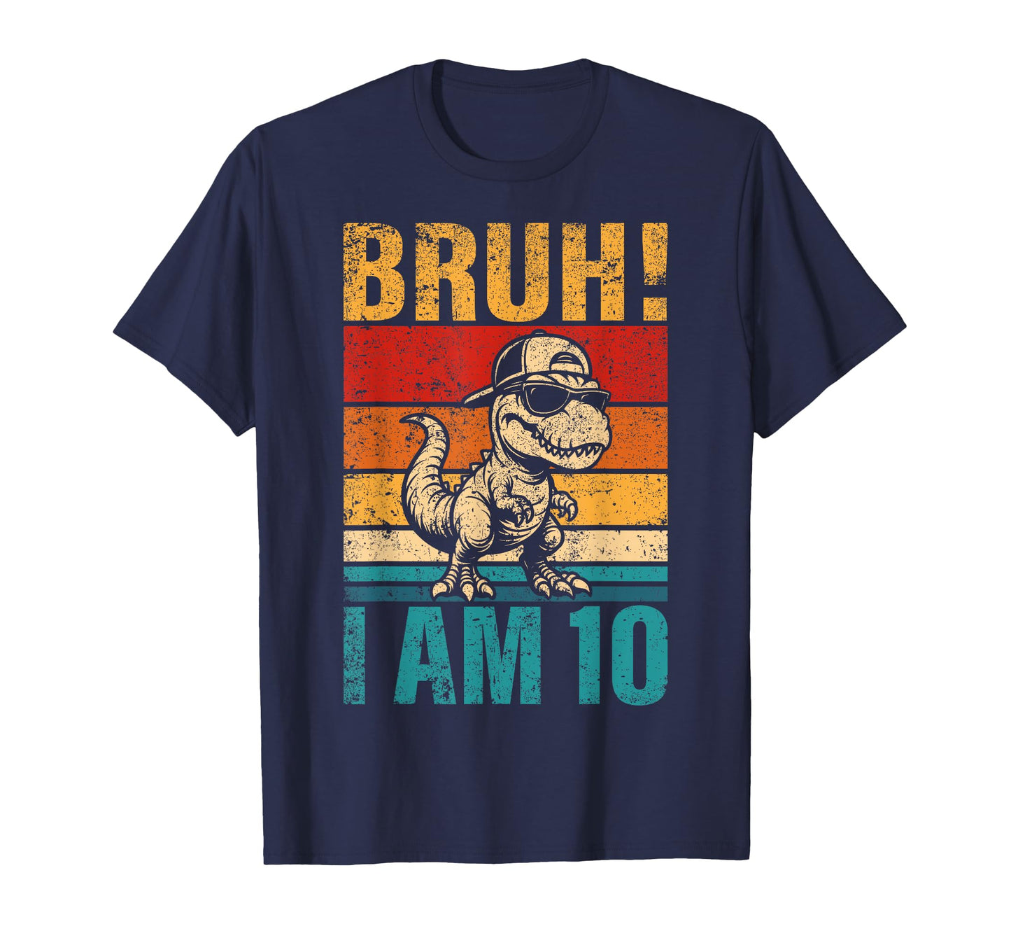 10 Year Old Birthday Boy Dinosaur Bruh It's My 10th Birthday T-Shirt
