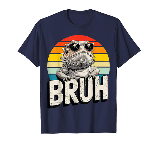 Gaming Bearded Dragon Bruh Retro Lizard BRUH Kids Boys Girls T-Shirt