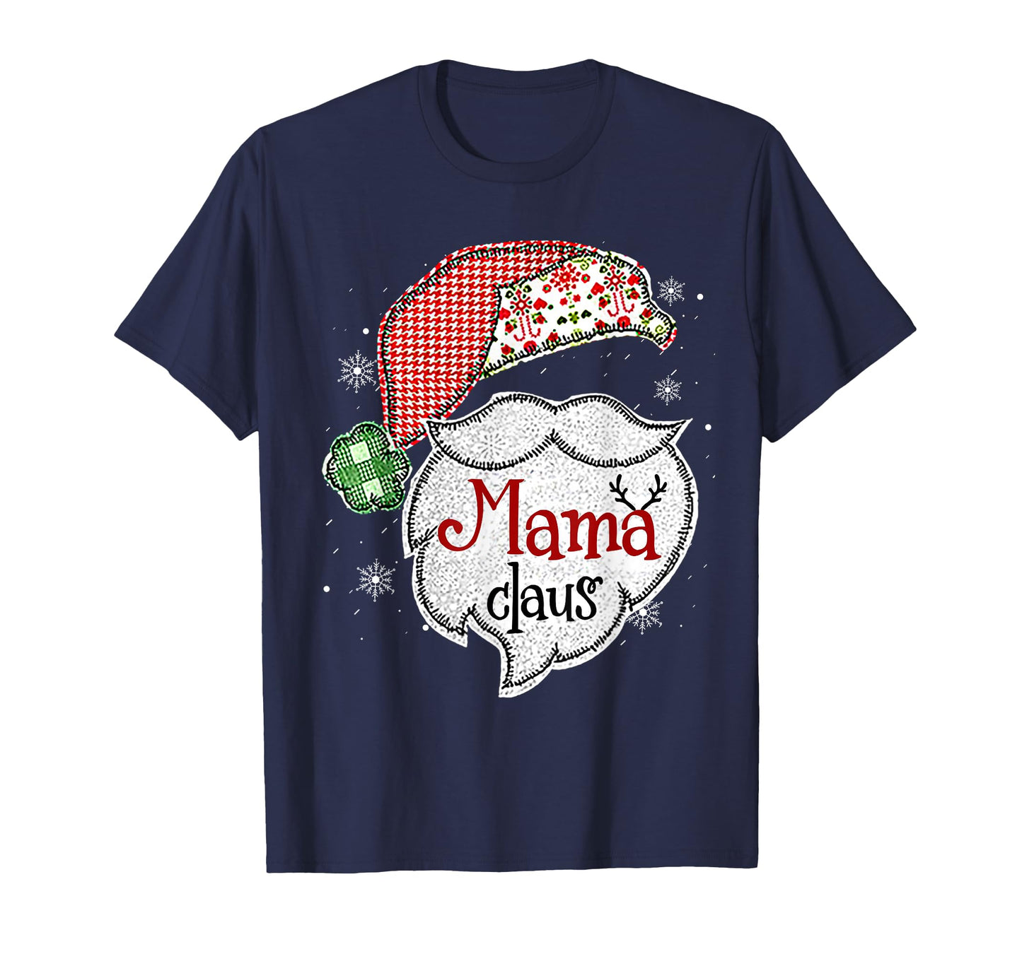 Mama Claus Christmas Lights Pajama Family Matching T-Shirt