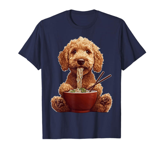Golden Doodle Goldendoodle Dog Ramen Japanese Noodles T-Shirt