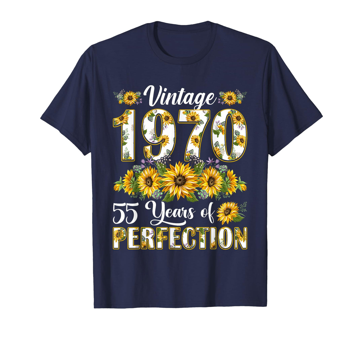55 Year Old Vintage 1970 Sunflower 55th Birthday Gifts Women T-Shirt