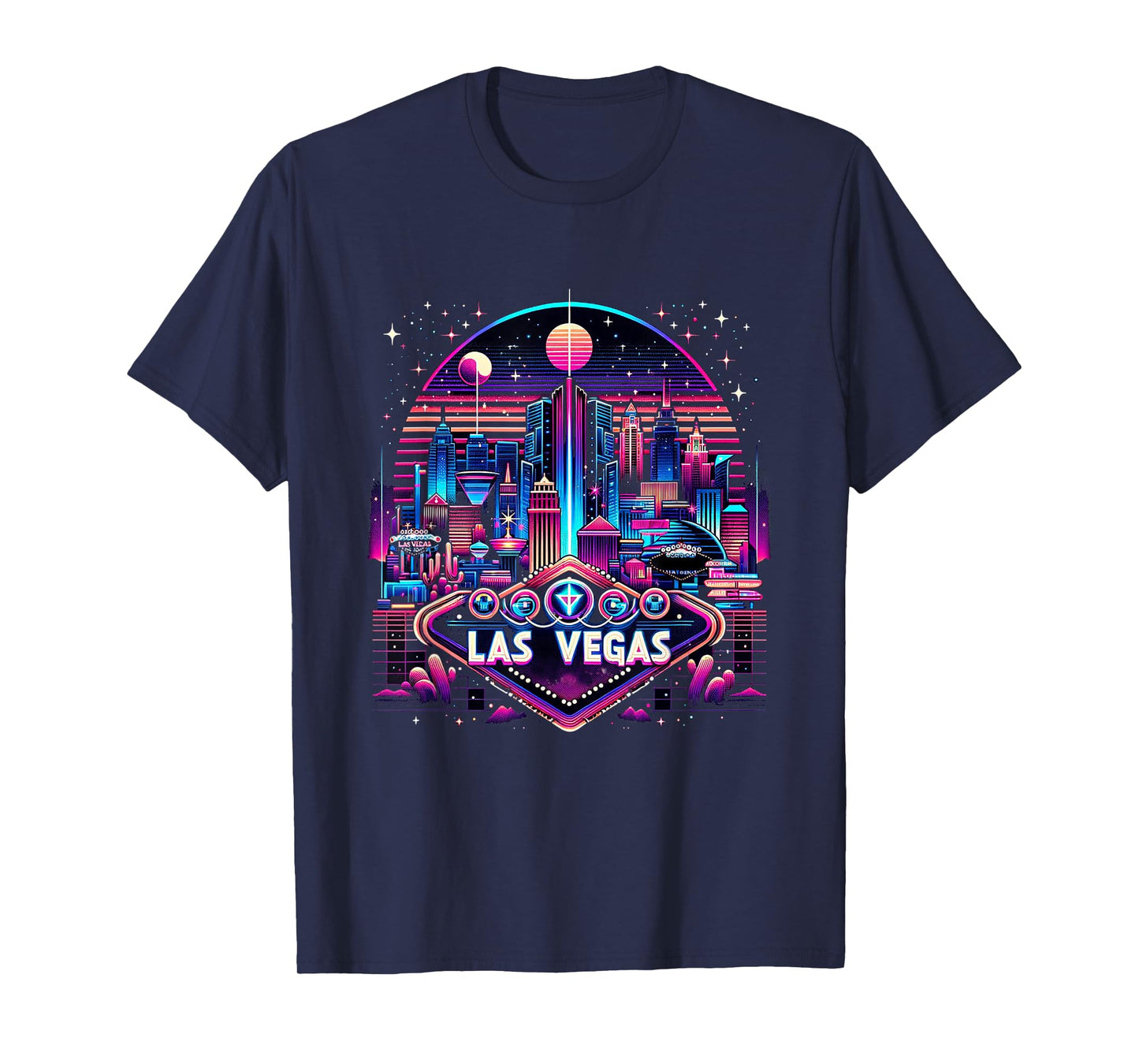 Las Vegas Nevada Shirt NV Family Trip 90s Retro City Skyline T-Shirt