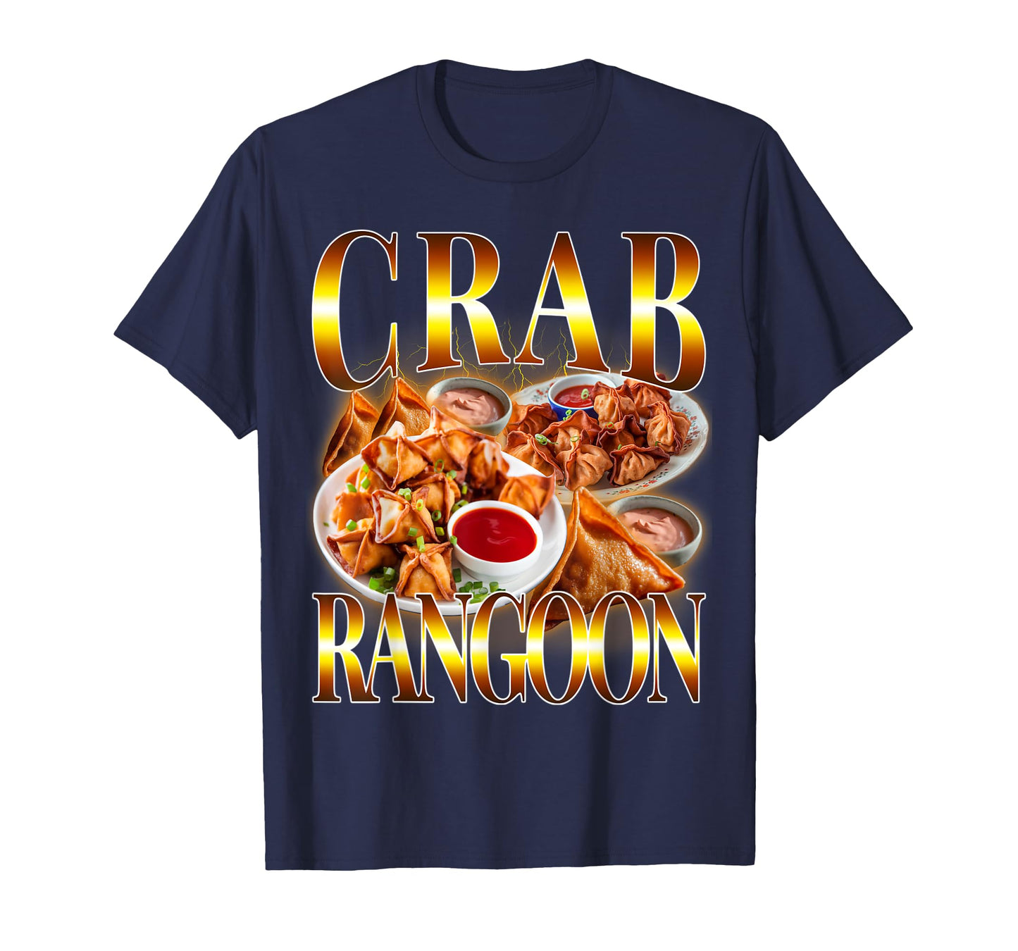 Funny Crab Rangoon Meme Bootleg Retro Vintage Rap Style 90s T-Shirt