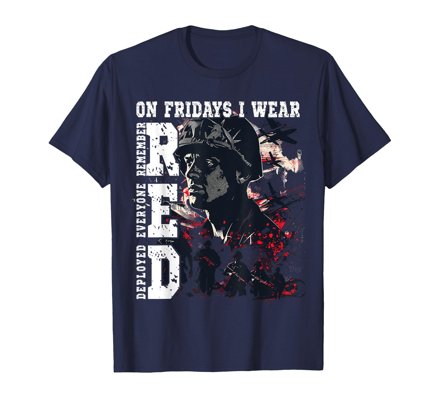 On Fridays I Wear Red USA Support American Troops T-Shirt