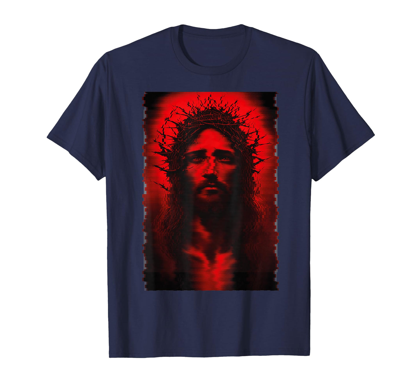 Goth Aesthetic Grunge Occult Emo Satanic Jesus Glitch T-Shirt