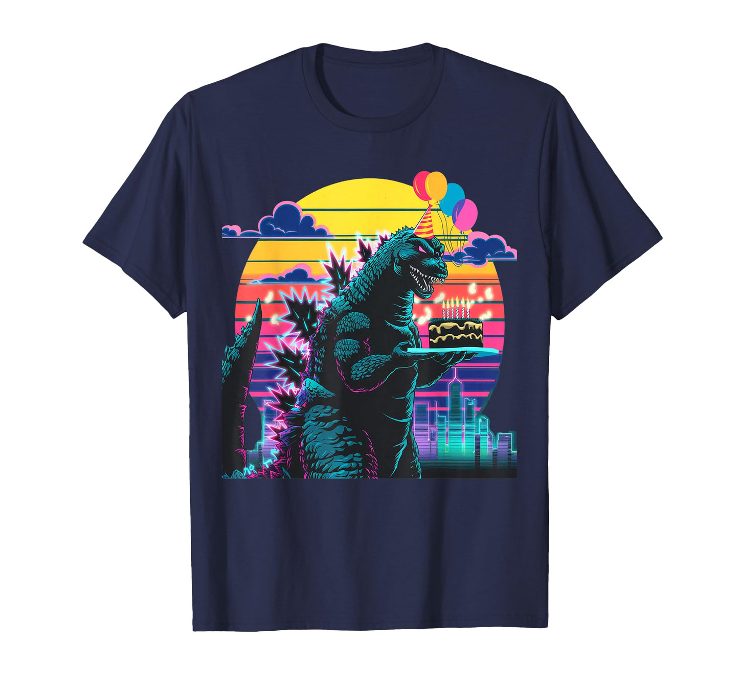 Cute Happy Birthday Japanese Kaiju Monster Party Birthday T-Shirt