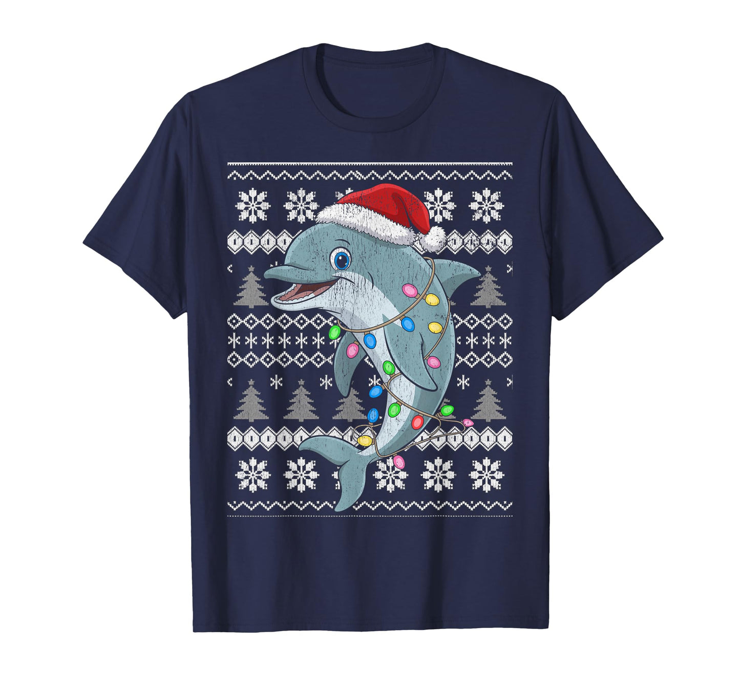 Funny Shark Santa Hat Ugly Christmas Sweater T-Shirt
