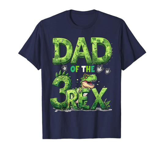 Dad of The Three Rex Birthday Boy Dinosaur Family Matching T-Shirt