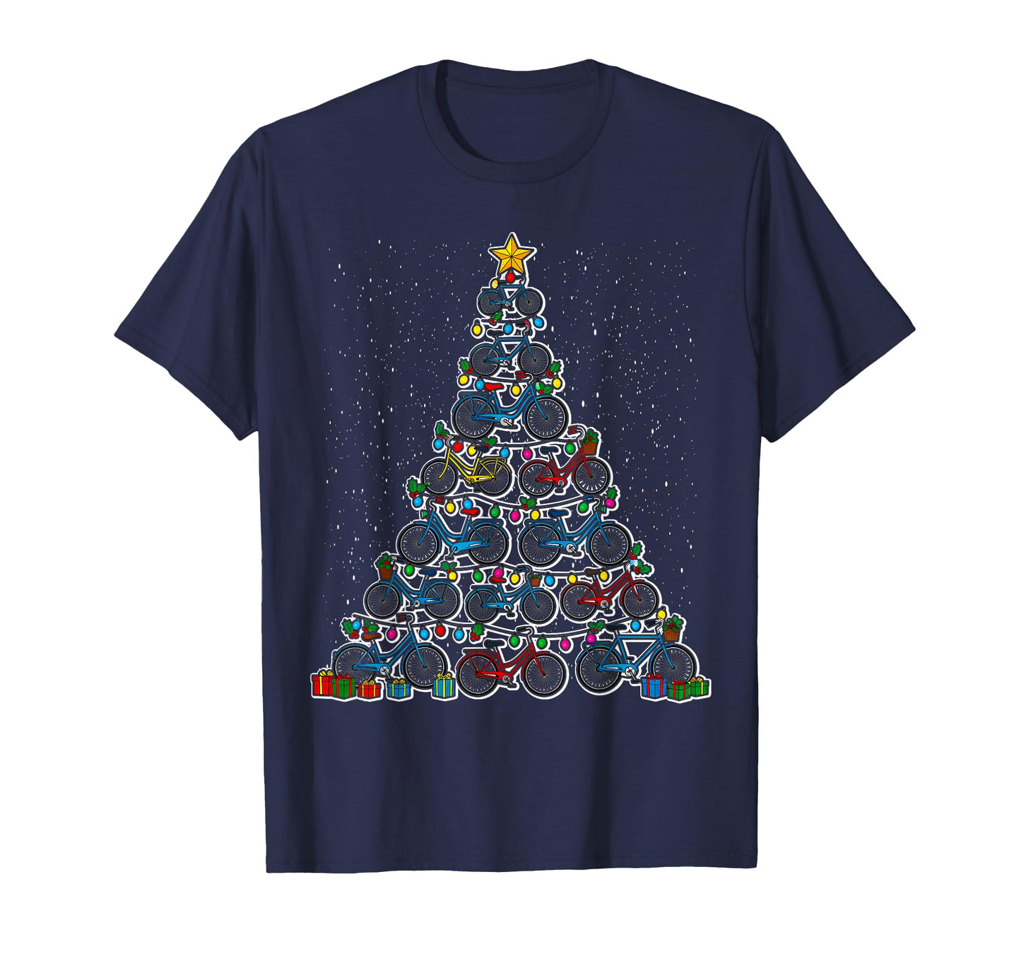 Bicycle Christmas Tree Funny Santa Lover Biker T-Shirt