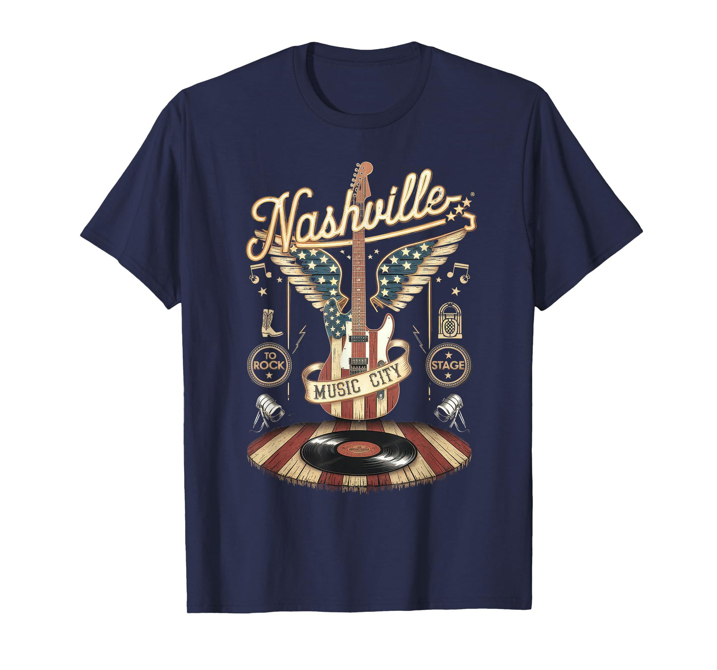 Nashville Music City Tshirt Women Men Tennessee Rock Country T-Shirt