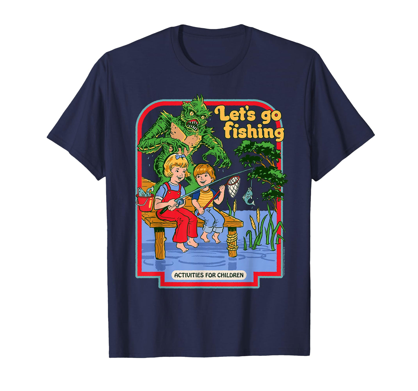 Let's Go Fishing Swamp Retro Vintage Funny Adult Humor T-Shirt