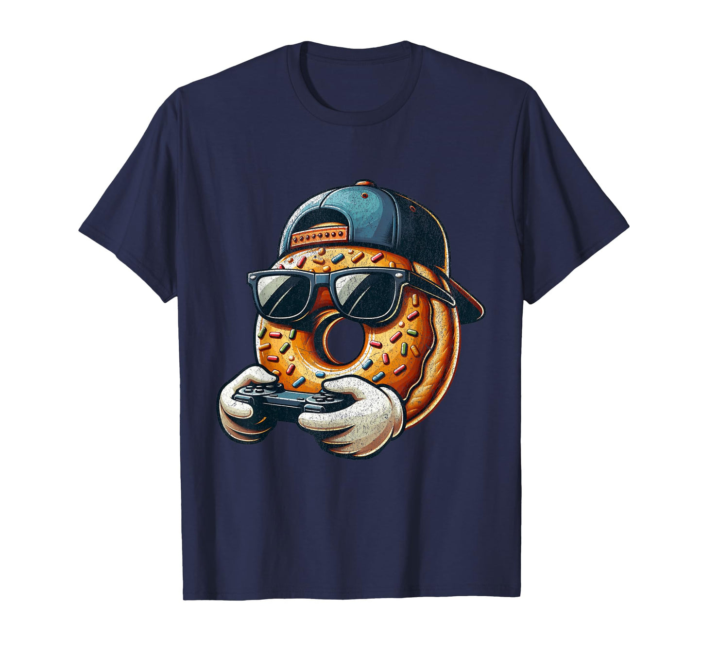 Cool Donut Playing Video Games. Funny Video Games Donuts T-Shirt