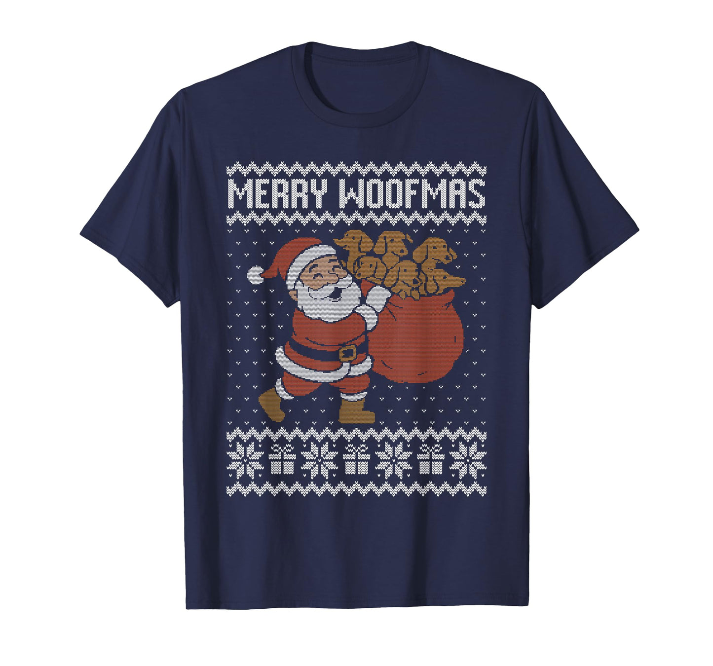 Merry Woofmas, Christmas Dachshund, Wiener Dog Santa Claus T-Shirt