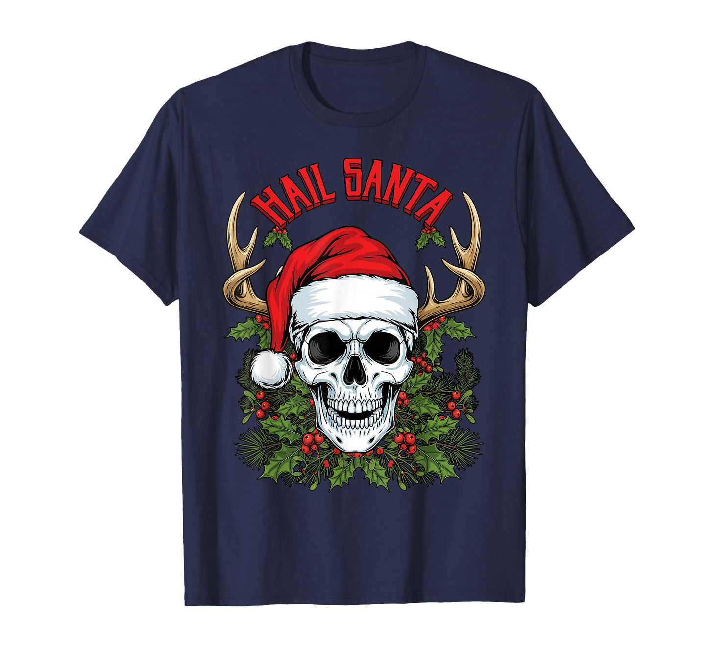 Hail Santa Scary Christmas Heavy Pagan Solstice Gothic T-Shirt