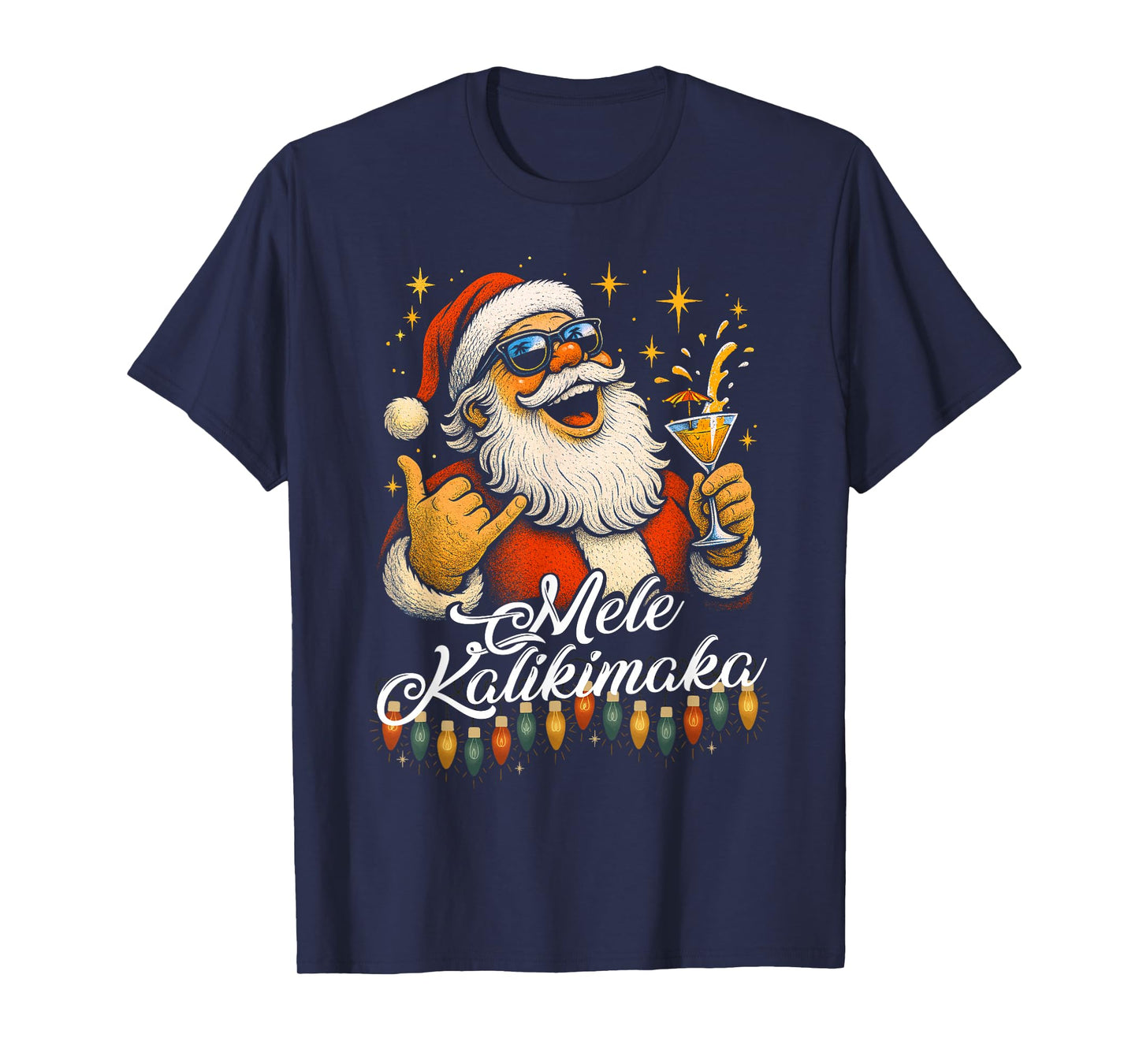 Retro Mele Kalikimaka Hawaiian Christmas Cocktail, Party T-Shirt