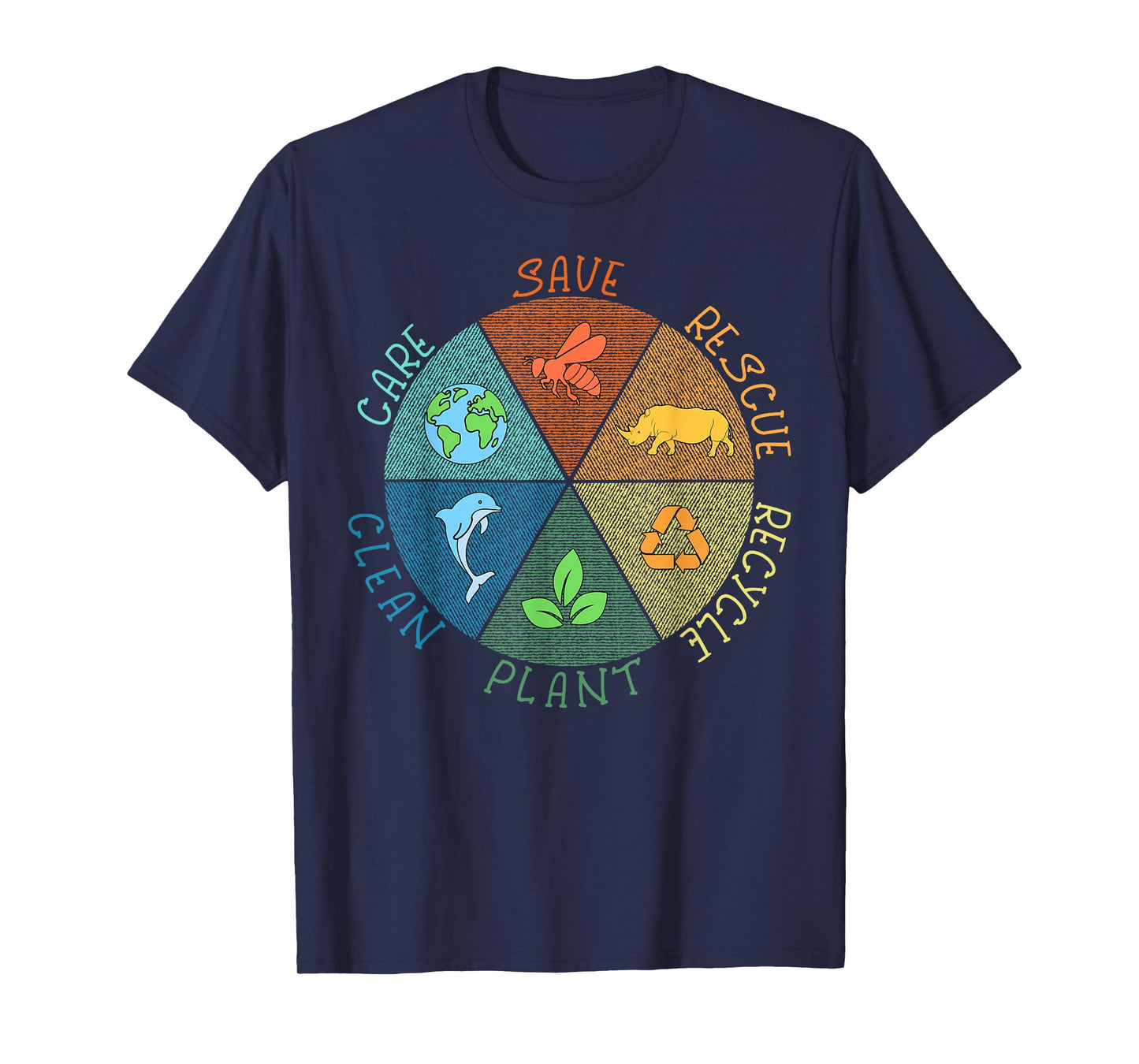 Vintage Earth Day Save Bees Rescue Animals Recycle Plastic T-Shirt