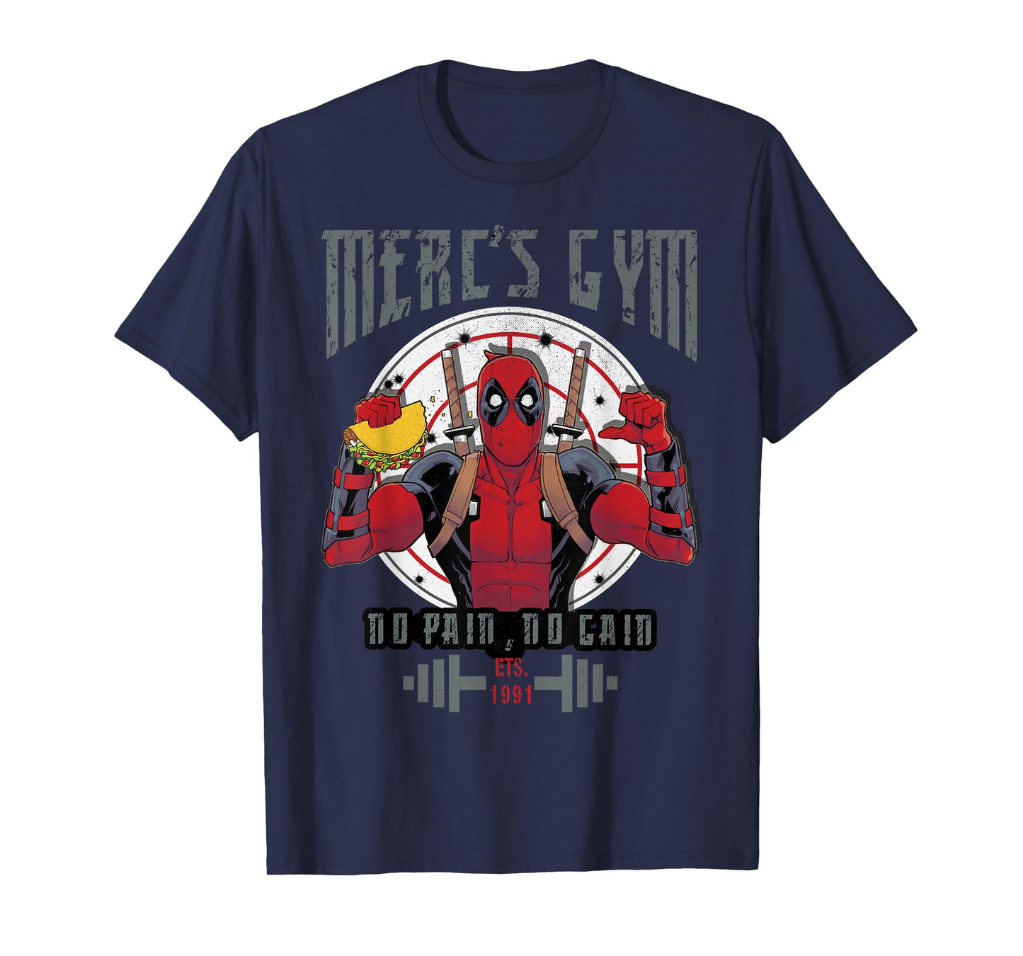 Marvel Deadpool Merc's Gym No Pain No Gain T-Shirt