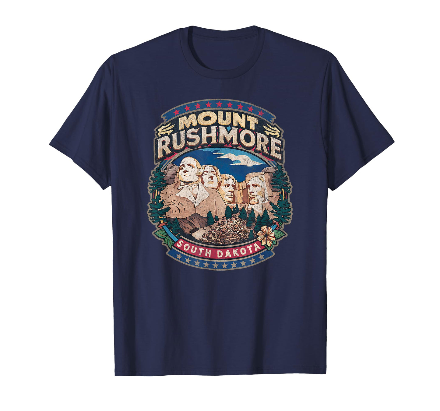 Mount Rushmore South dakota retro 80s mt Rushmore souvenir T-Shirt