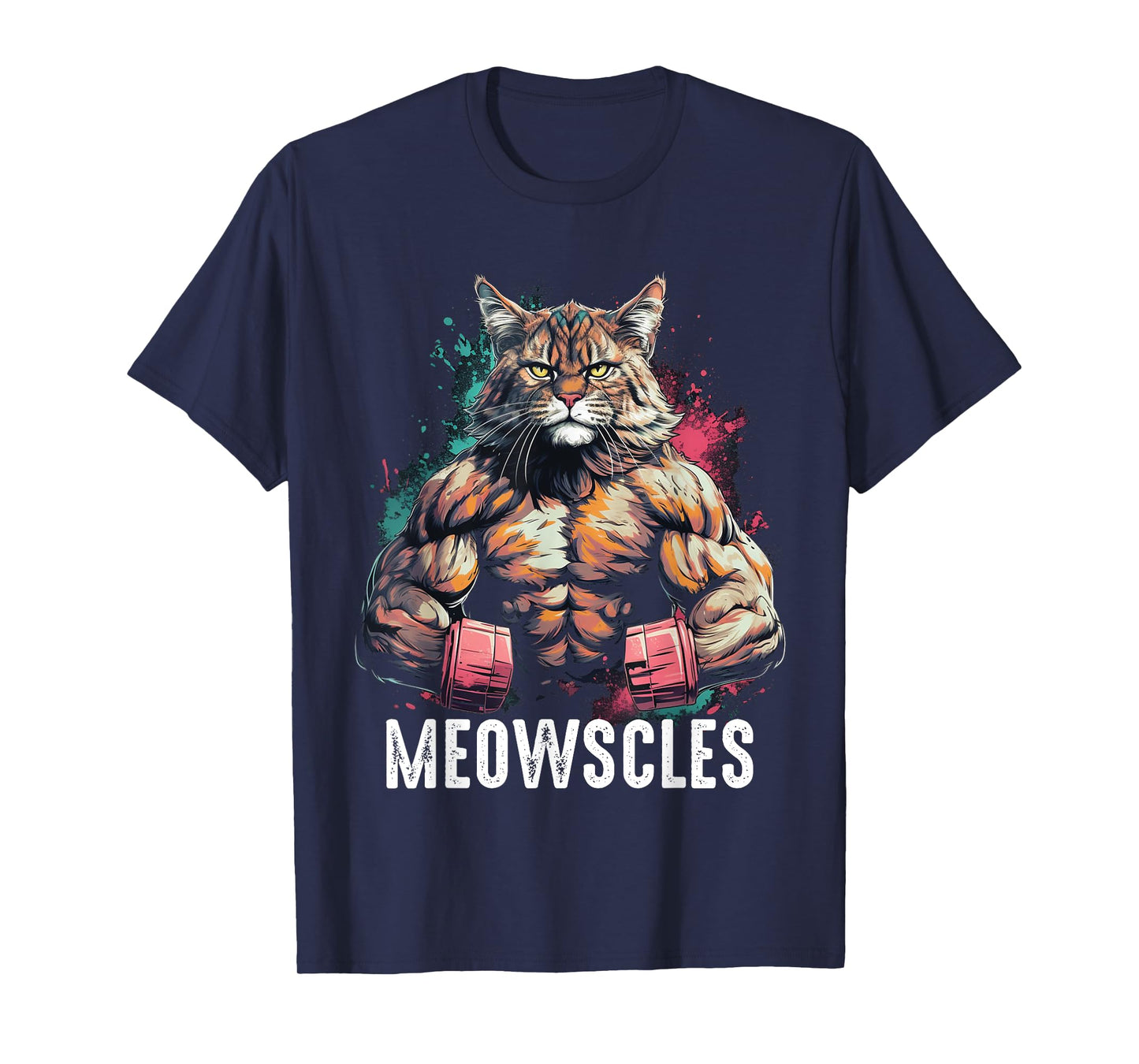 Funny Cat Musculation for Men Gym Weight lifting Cats Lovers T-Shirt