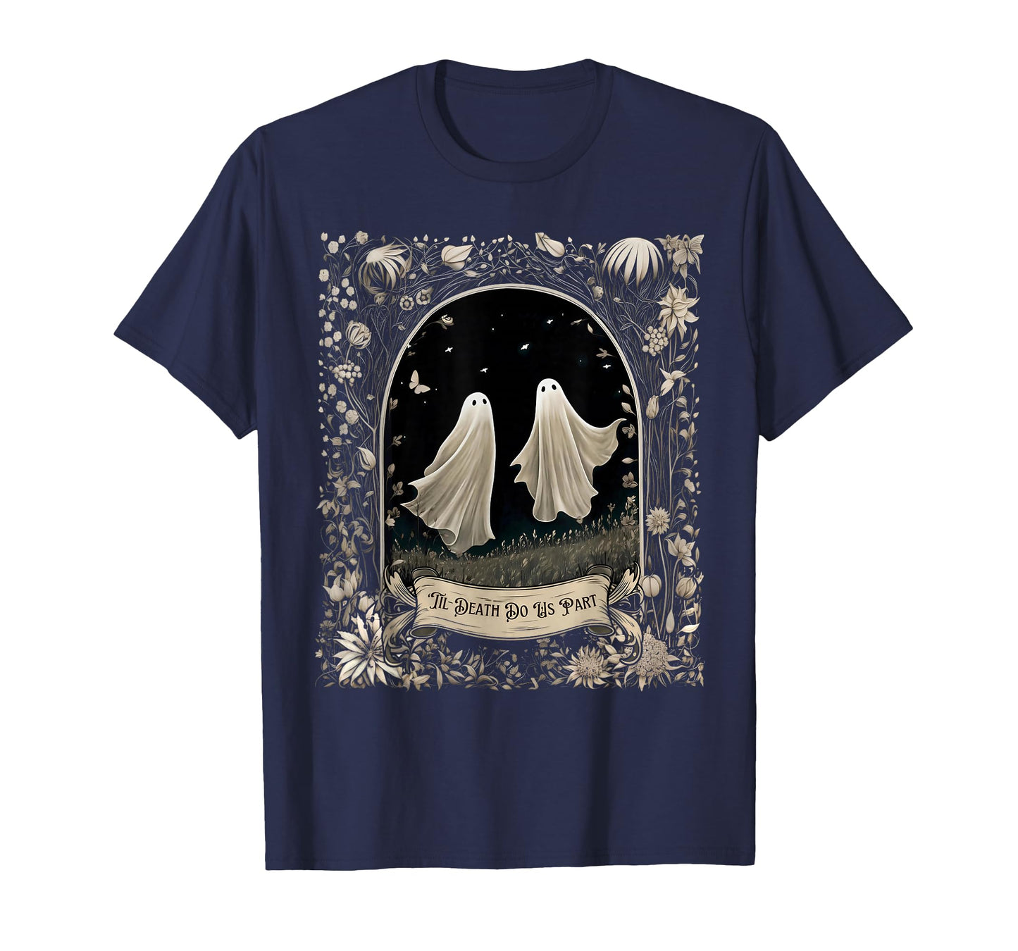 Til Death Do Us Part Spooky Season Halloween Ghost Vintage T-Shirt