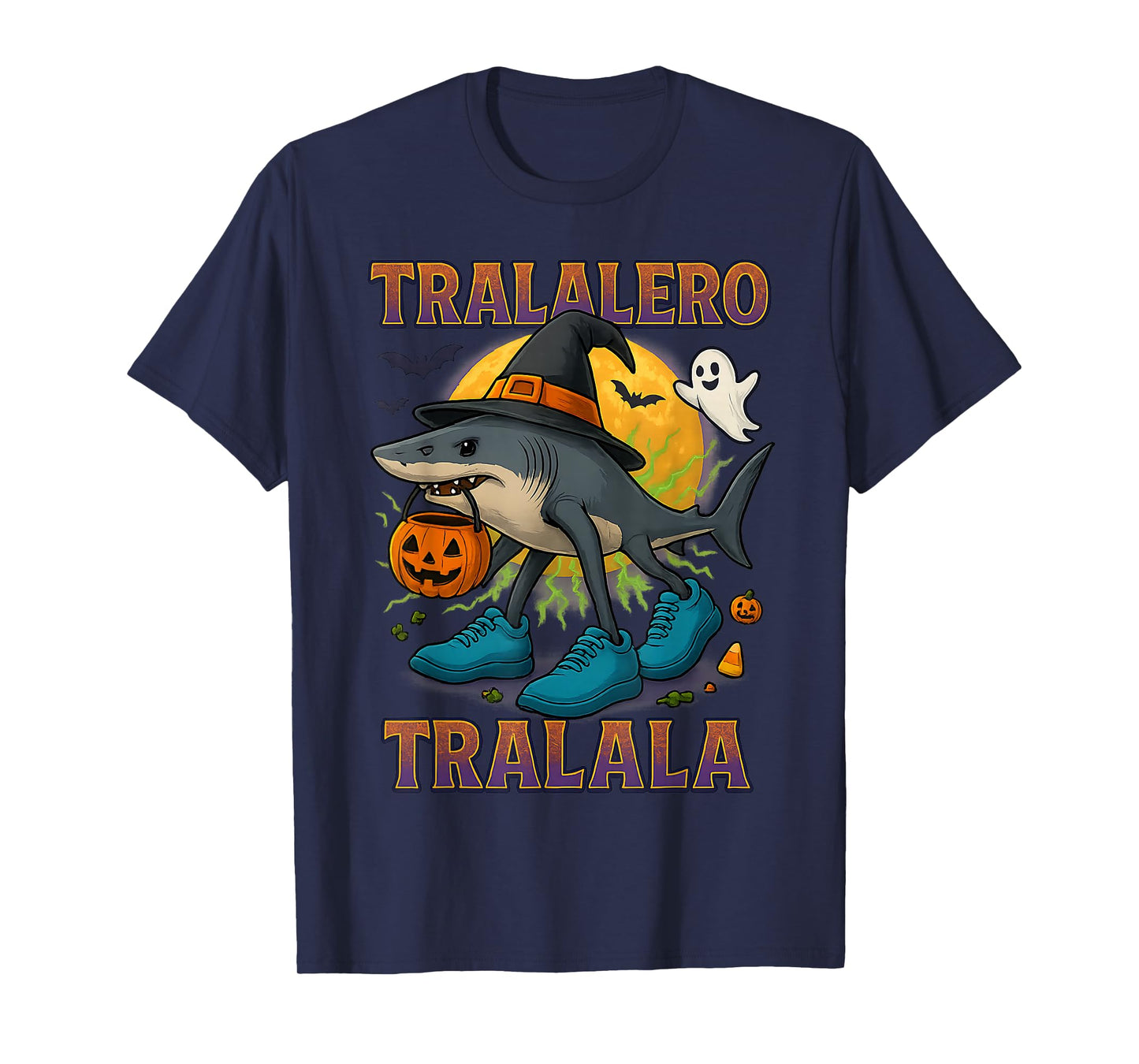 Tralalero Tralala Italian Brainrot Shark Halloween for Kids T-Shirt