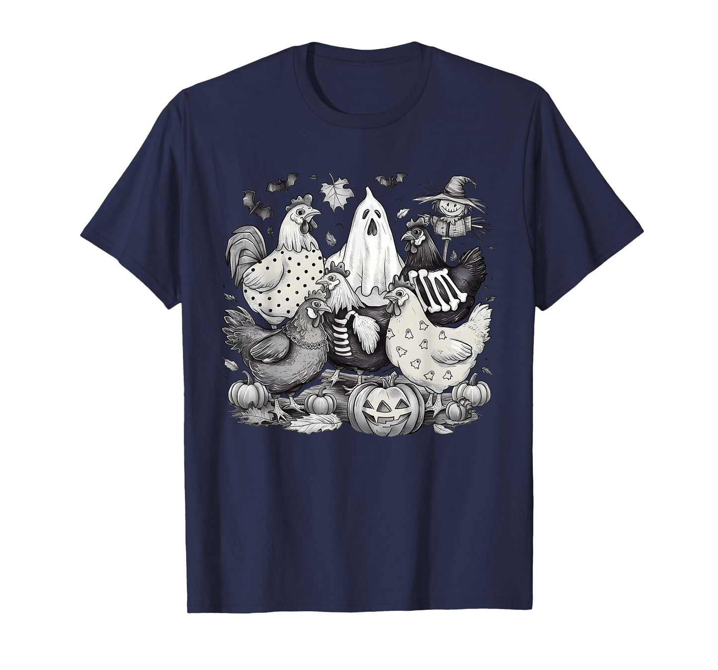 Chicken Halloween Costume Spooky Season Funny Chickens Witch T-Shirt