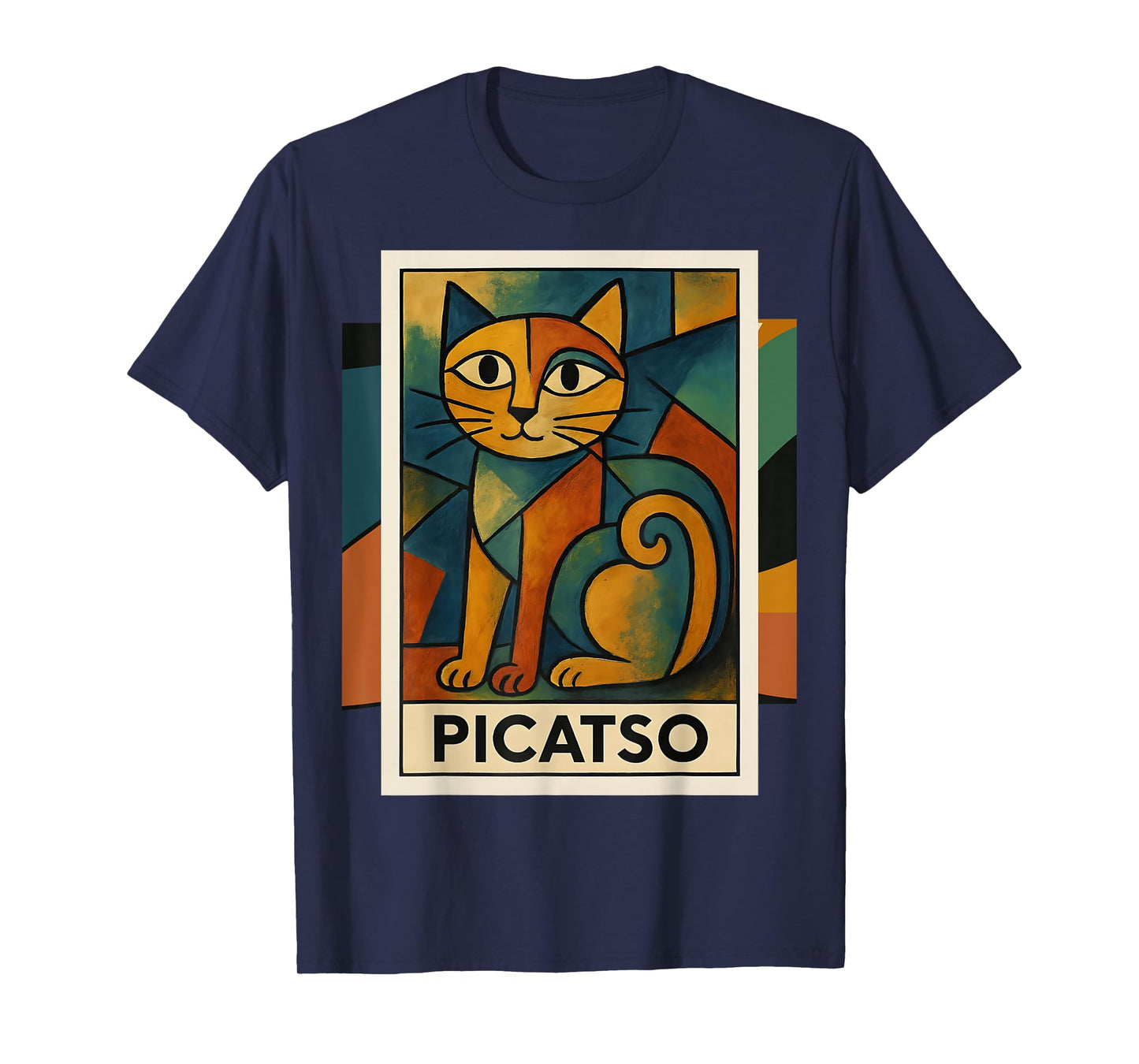 Picatso Cat – Vintage Cubist Art-Inspired Design T-Shirt for Men Women Girls Kids