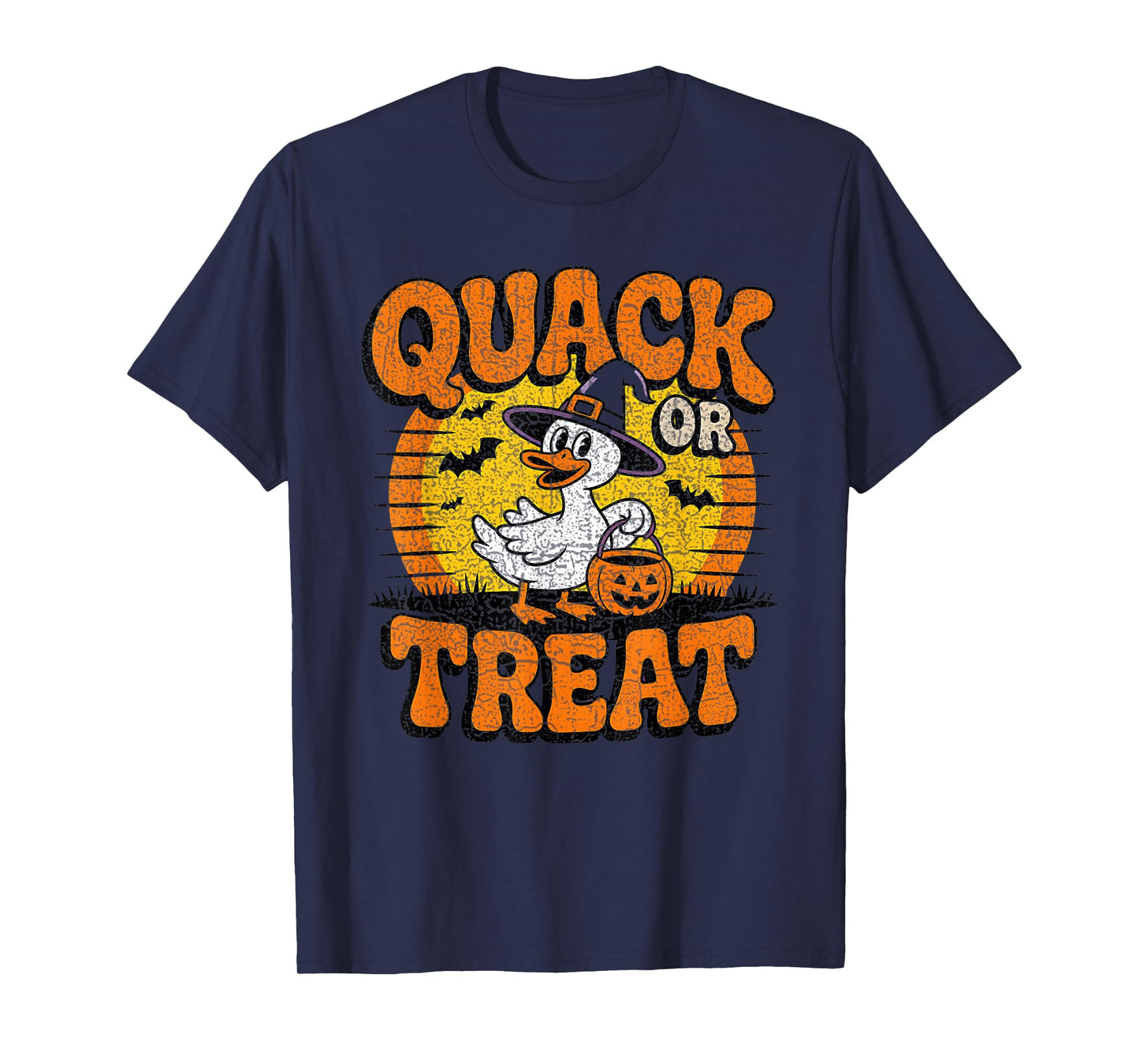 Quack Or Treat Funny Duck Halloween Costume Design T-Shirt