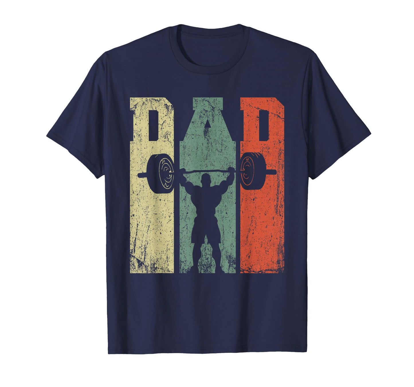 Vintage Weightlifting Dad Daddy Silhouette Gym Father's Day T-Shirt