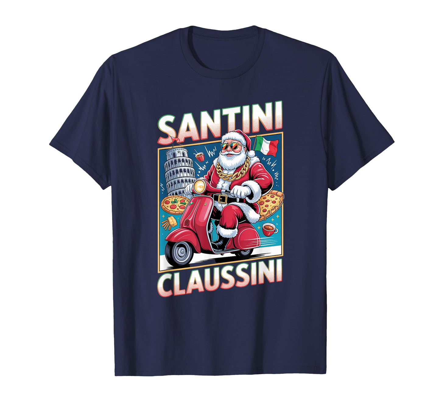 Italian Brainrot Christmas Santini Claussini Funny Santa T-Shirt