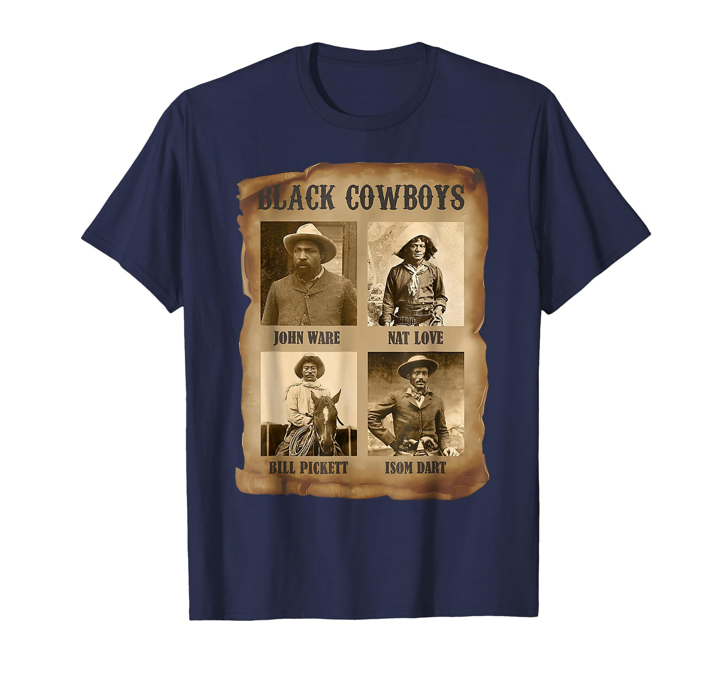 Black Cowboy Western Rodeo Melanin Black History Texas Men T-Shirt