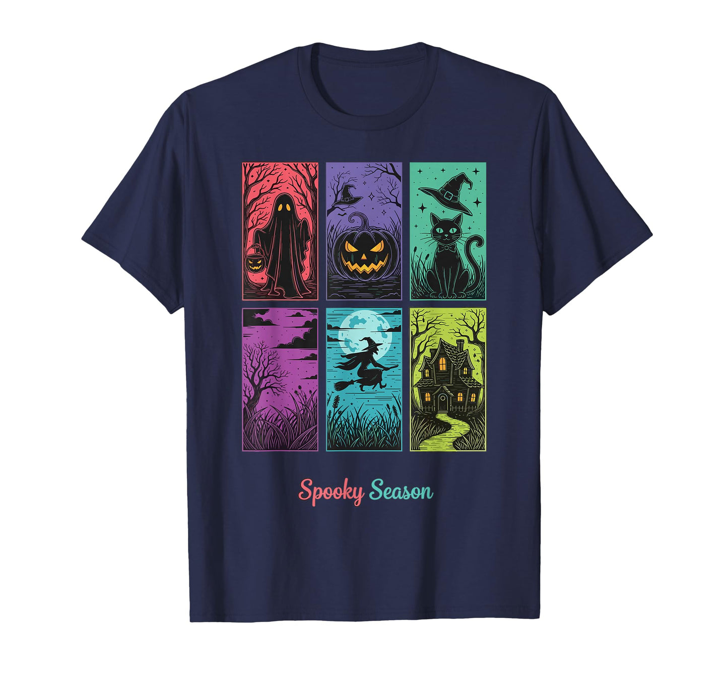 Spooky Season Witch Ghost Haunted House Halloween T-Shirt