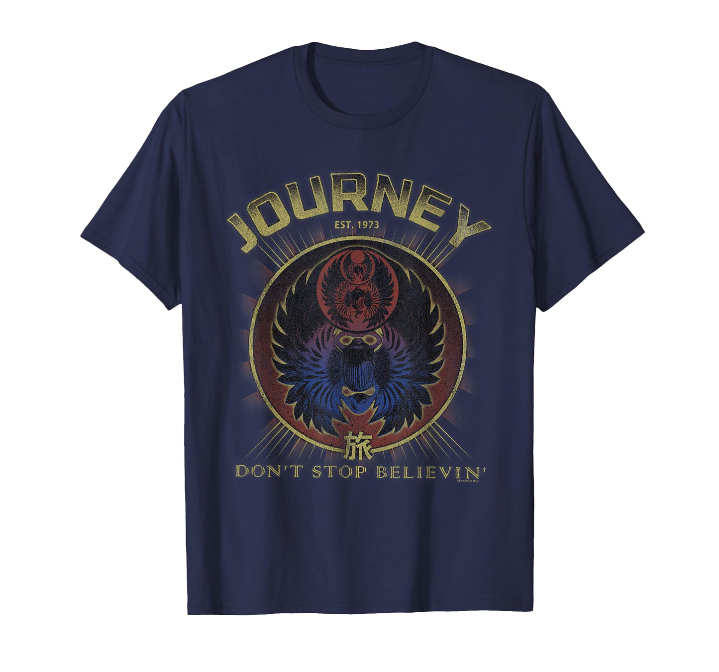 Journey Gold Don't Stop Believin' Scarab Logo Vintage Band T-Shirt