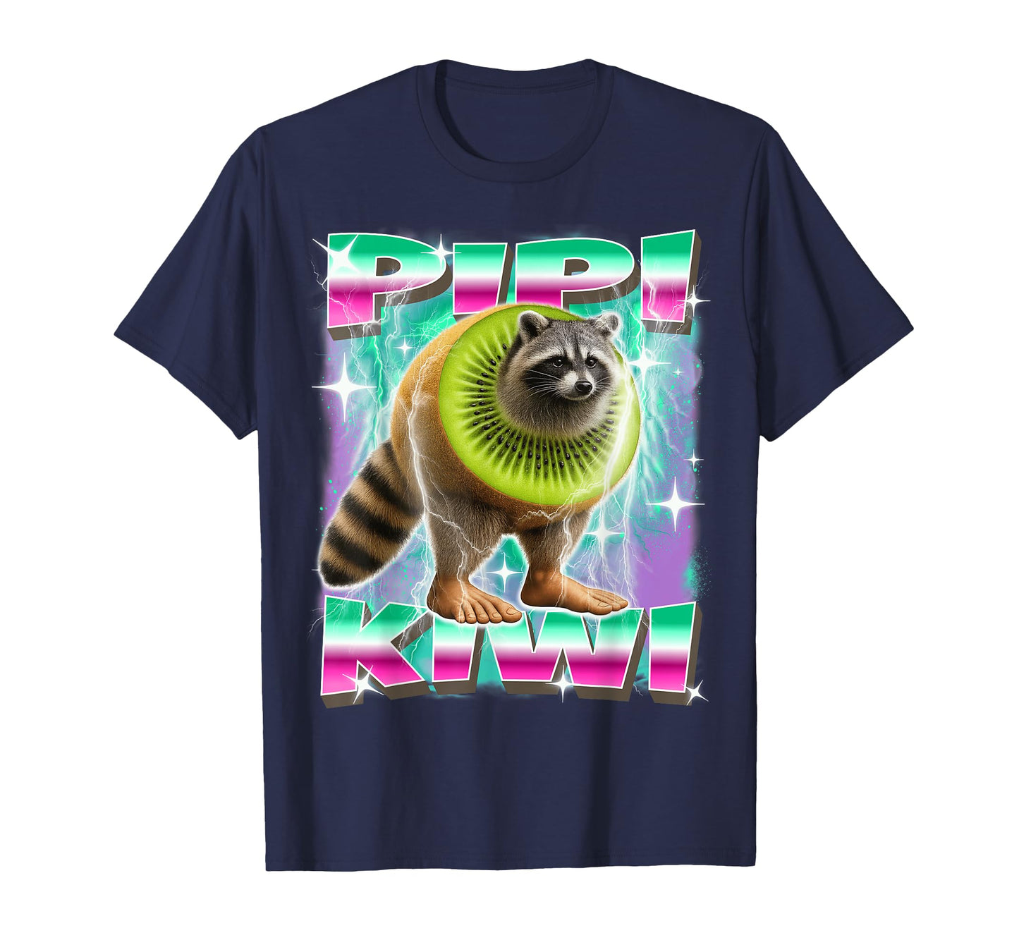 Pipi-Kiwi Italian-Brainrot Raccoon Kiwi Character Funny Meme T-Shirt