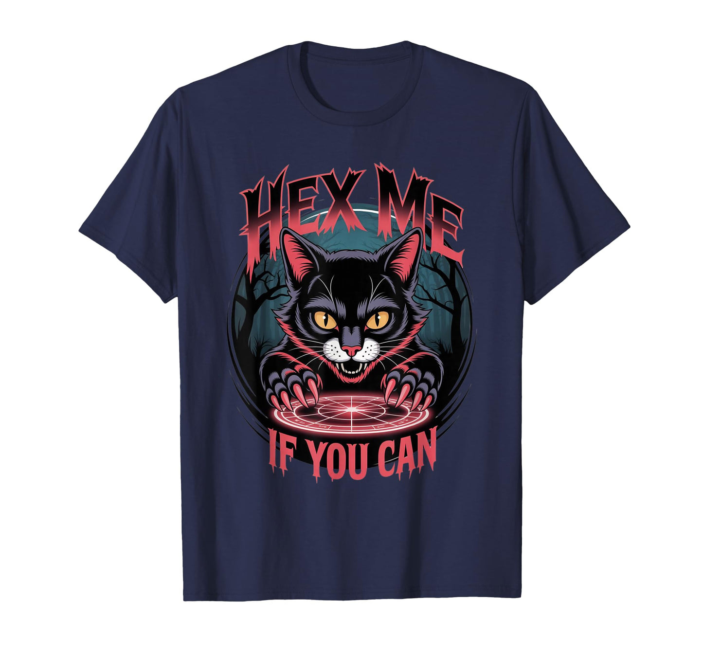 Hex Me If You Can Halloween Shirt Black Cat Witch Spell T-Shirt