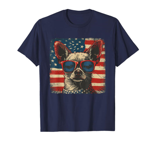 America Flag 4th of July Chihuahua Dog Men Women Kids T-Shirt
