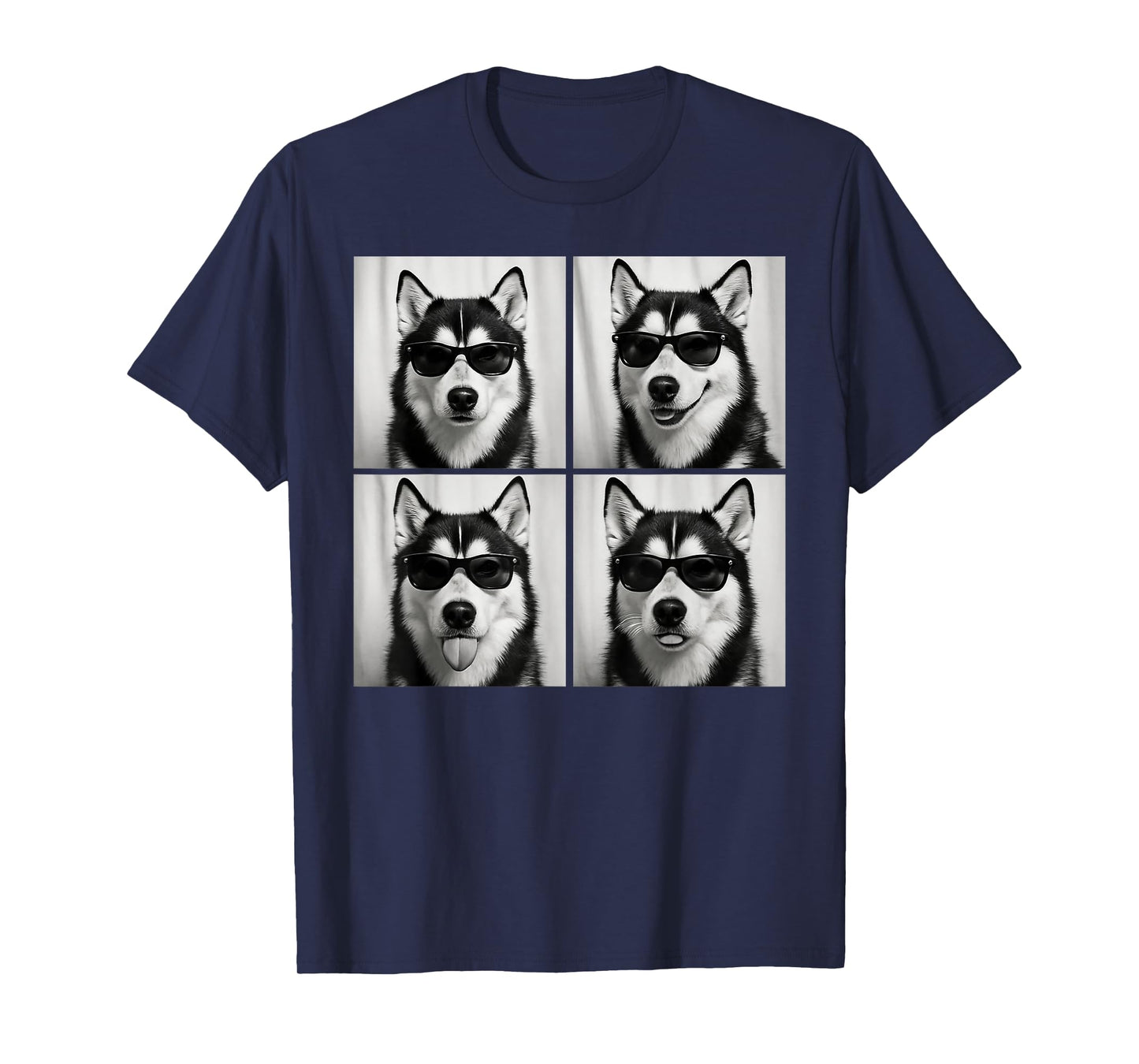 Funny Siberian Husky Lover Cute Huskies Dog Photo Booth Men Women Kids T-Shirt